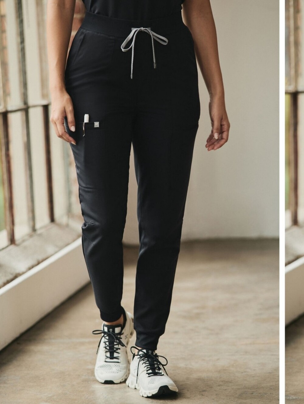 Fabletics High-Rise On-Call Jogger Scrub Pants Medium Tall Black
